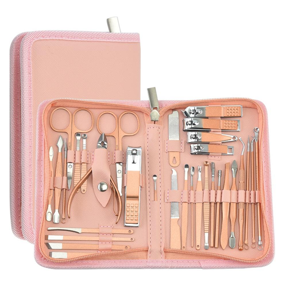 32pcs Stainless Steel Nail Clippers Kit with Storage Case Pedicure Kit Nail Grooming Kit  Home