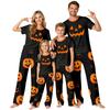 Family Matching Halloween Printed Loungewear Set Short Sleeve Top and Pants for Women Men and Children