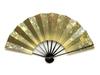 Kyoto Fan, Maisen, Fantasy, Gold, 9.5 Inches, Made In Japan, Kyoto, Black Lacquered Bone, Double-Sided, for Japanese Dance, Boxed