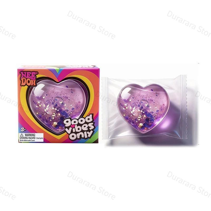 NouveauSchylling Style NeeDoh Cœur Anti-Stress Super Doux Gel Malléable avec des Vibrations Positives Gadget Sensoriel Fidget