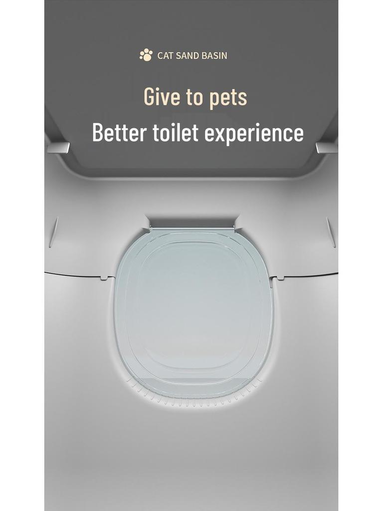 Fully Enclosed Large Flip-Top Cat Litter Box with High Walls - Anti-Splash, Easy to Clean