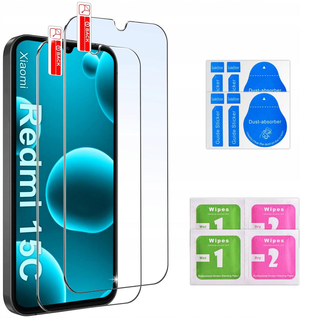 Armored Case BLACK SLIDE for Xiaomi Redmi 15C 5G REINFORCED + 2x 9H Glass