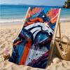 Telo Mare Logo Denver Broncos, Asciugatura Rapida, Facile da Curare, Adatto Sia per il Fitness che per le Vacanze al Mare, Essenziale Sportivo