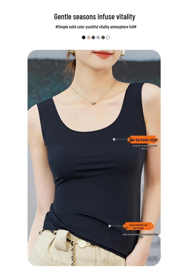 Women’s Seamless Ice Silk Strapless Camisole - Sexy, Ultra-Thin, Anti-See-Through Innerwear for Summer