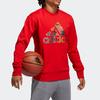 adidas Large logo Printing Basketball Sports Pullover Red Men's GH5007
