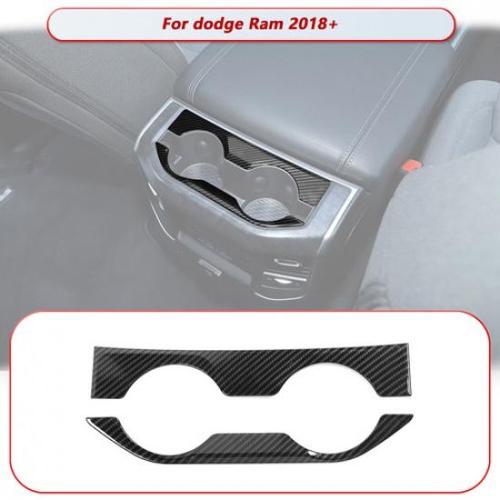 Накладка на задний подстаканник центральной консоли из углеродного волокна для Dodge RAM 1500 2018+