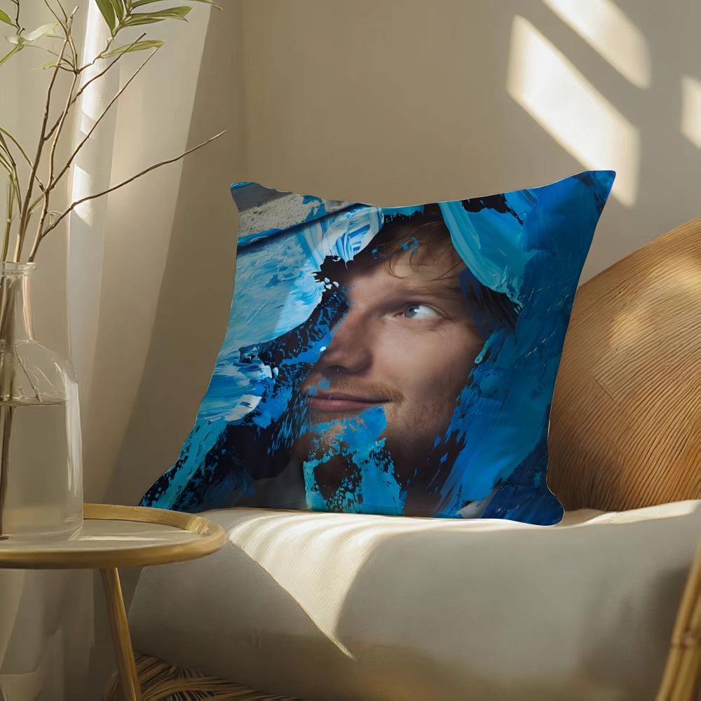 Electronic Music Pop Singer E-Ed Sheeran Pattern Printed Pillowcase For Living Room Sofa Cushion Cover & Bedroom Decor