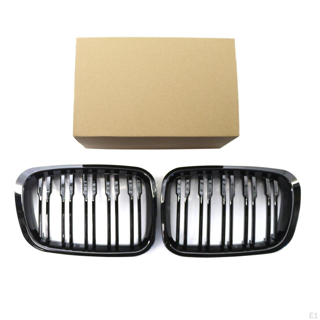 Double Lines Front Hood Kidney Grille for E46 4 Door 1998 2001