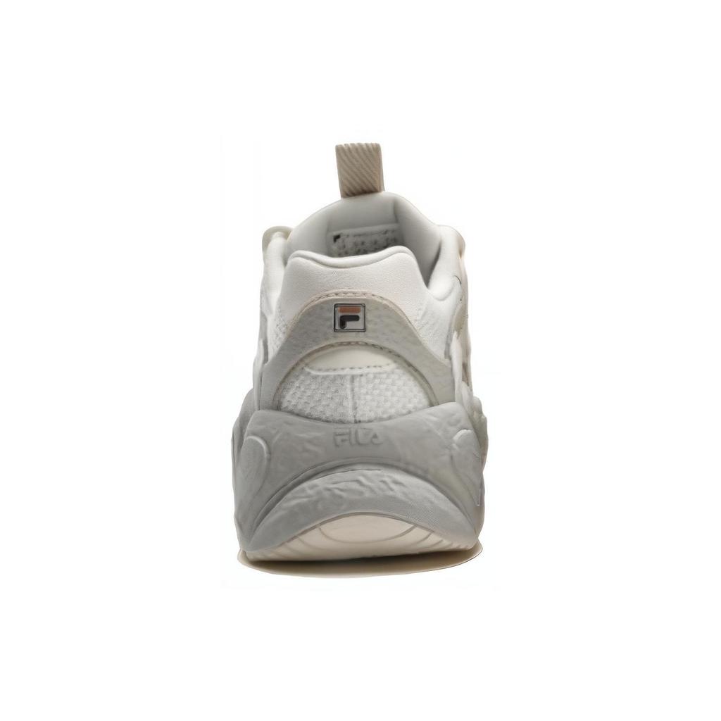 FILA Croissant Fabric Synthetic Leather TPU Round Toe Lace-Up Thick Sole Lightweight Low-Top Dad Sneakers Women sneakers White Gray F12W342103ATO