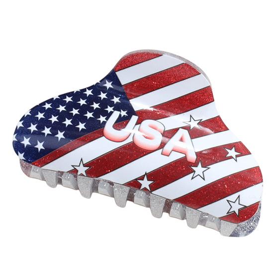 Yousheng Hair Claw Red White Blue Star Design Mini Hair Clip Independence Day Small Hair Clip Party Gatherings Patriotic Hair Accessory