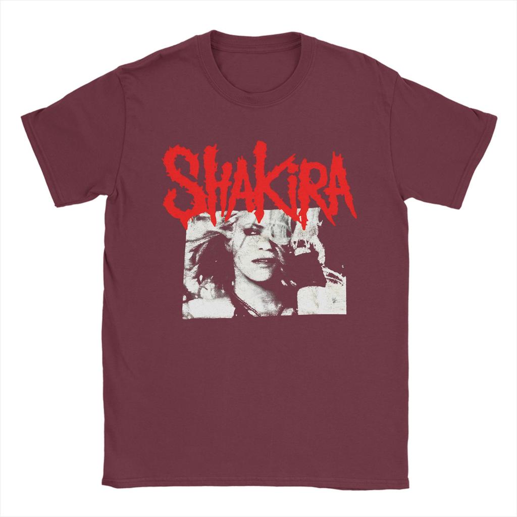 Unisexs TShirt Shakira Metal Style Vintage Cotton Tee Shirt Short Sleeve T Shirts O Neck Clothes Classic
