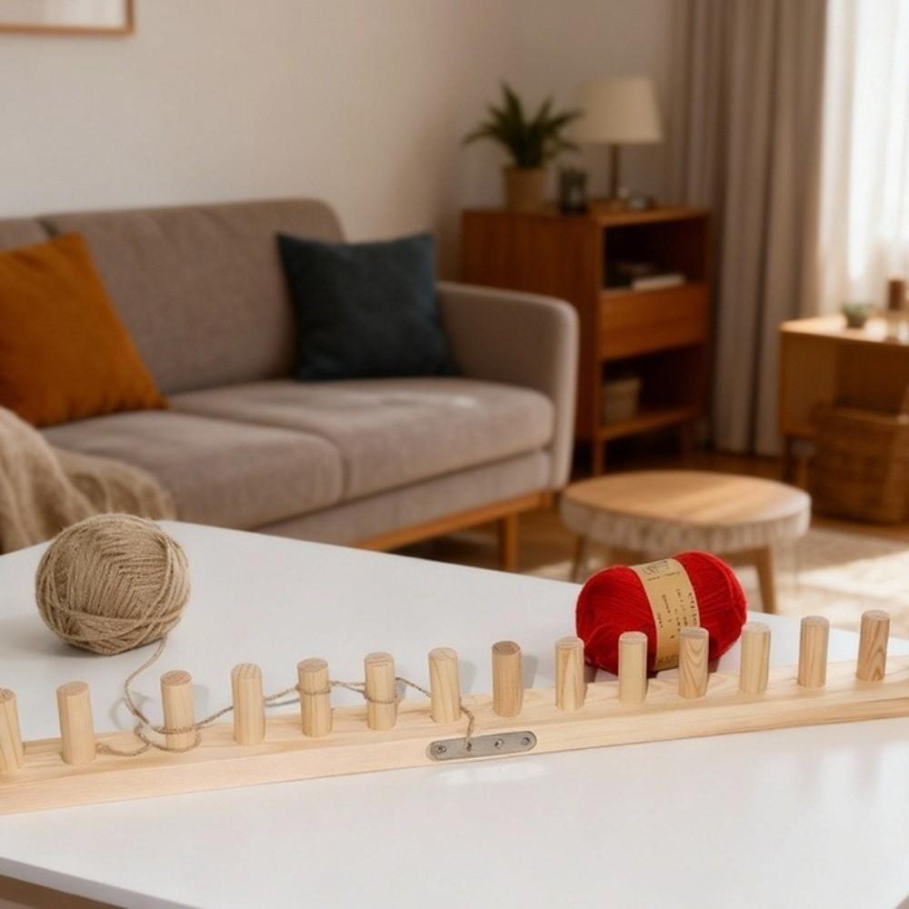 Adjustable Chunky Blanket Loom Kit Handmade Craft with Installation Tools Knitting Loom Frame Multi-Size Wooden Knitting Loom