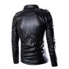 Men Tops Designer PU Leather Biker Jacket Motorcycle Coat Zip Up Outwear