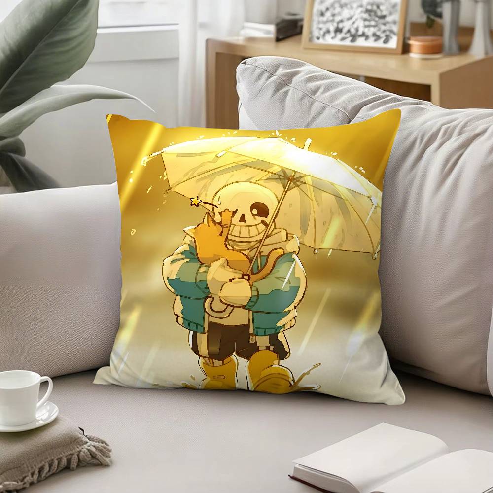 Süße H-Undertale Sans-W Kissenhülle Kissenbezug Weich Süß Dekokissenhülle Für Auto Sofa Kissenbezug Polyester Mit Reißverschluss