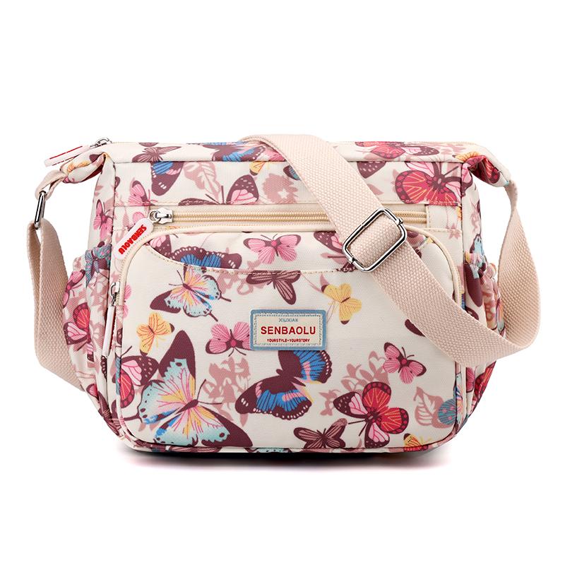 Women's Nylon Bag Printed Bag Small Bag Shoulder Crossbody Bag Middle-Aged Mother's Bag