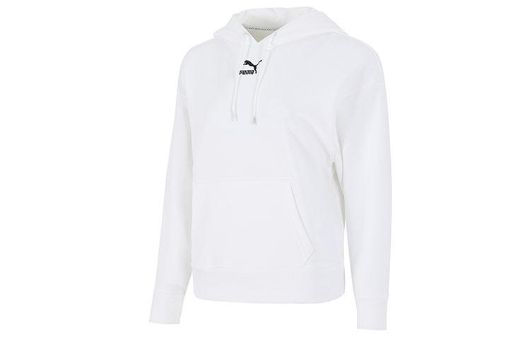 Puma CLASSICS Sweatshirts Women's White Hooded Moderate Regular 533155-02