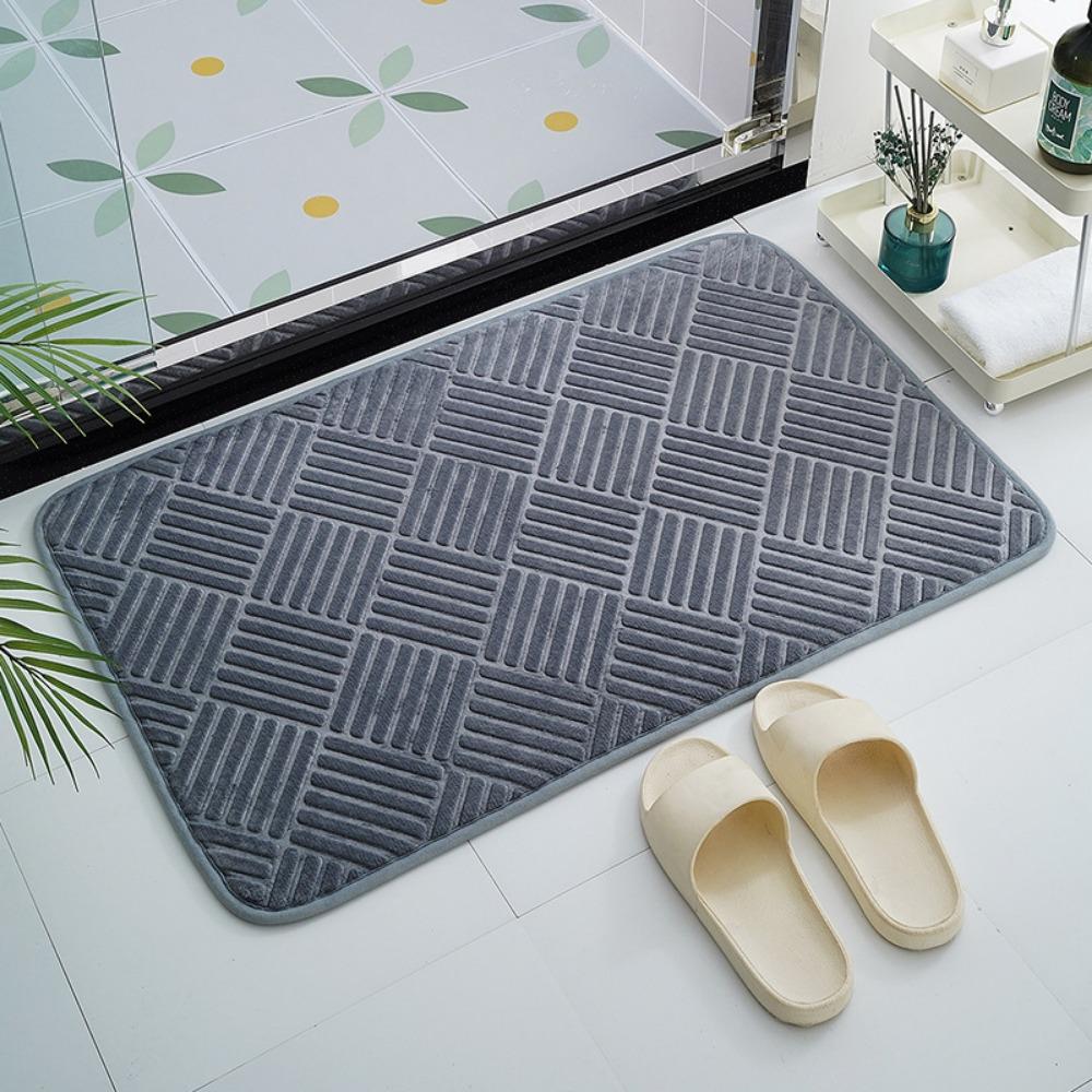 

Килимок для ванної кімнати Килимки для ванної кімнати Нековзні килими в умивальнику Килимок для ванни збоку на підлогу Килимок для душової кімнати Придверний килимок Memory Foam 3D Pad 40cmx60cm сірий