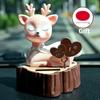 Solar Car Ornament  Automatic Swing Deer Figurine Animal Doll Child Toy Holiday Gifts Center Console Car Accessories Home Decor