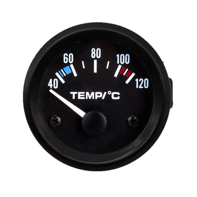 Auto Car 2" 52Mm Water Temp Gauge 40~120 Celsius Temperature Meter Sensor 1/8Npt Gasoline Car 12V Auto Instrument Black Shell