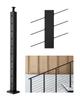 Cable Railing Post, 36x2x2 Inch Stair Railing Post, with Pre-Drilled 30 Degrees Angled Holes