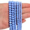 1 Strang 4/6/8mm Facettierte Porzellankristallperlen Hellblaue Glas lose Perlen für Schmuckherstellung DIY Halsketten Armbänder Zubehör