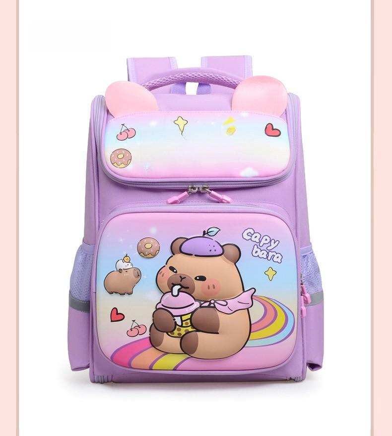 

Capybara Kids School Backpack With Cartoon Pattern For Elementary Students And School Use фиолетовый