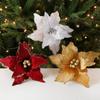 Large Poinsettia Glitter Flower 26cm Xmas Tree Decorations New Fake Flowers  Christmas Decoration