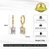 HTKE09 316L Stainless Steel Rectangle Cubic Zirconia Dangle Huggie Earring Hypoallergenic Radiant Cut CZ Drop Earrings for Women