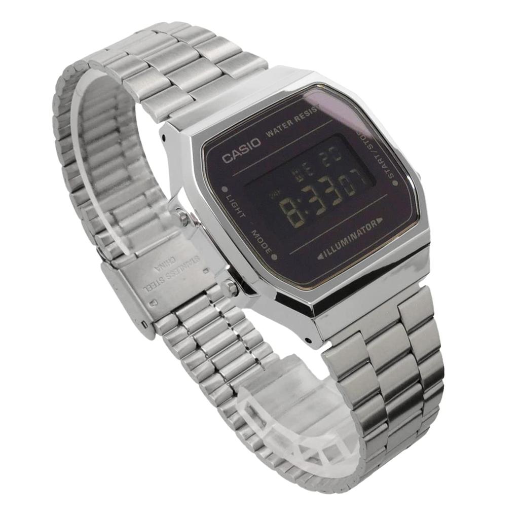 Casio Digital Watch, Vintage Series A168WEM-1, for Men, Women, and Kids, Silver and Black, Overseas Model [Parallel Import]