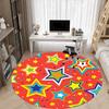 1pc Colorful Stars Pattern Chair Carpet for Office, Round Polyester Mat, Indoor Decor for Office, Easycare Fabric, Washable Non-slip Area Carpet