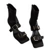Knock thin hollow cool boots black belt buckle square head open toe thin heel high heel foreign style small short boots