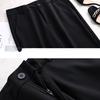 Fashionable Women's Black High-Waisted Nine-Point Stretch Suit Pants