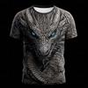 Men's Animal Optical Illusion 3D T Shirt Short Sleeve T Shirt 3D Print Crew Neck Shirt Exaggerated Designer Horror Party