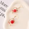 Earrings Earrings Silver Needle Ear Buckles Premium Earrings Red Cherry Design Stud Earrings Wholesale