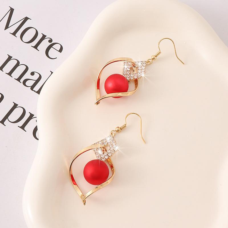 Earrings Earrings Silver Needle Ear Buckles Premium Earrings Red Cherry Design Stud Earrings Wholesale