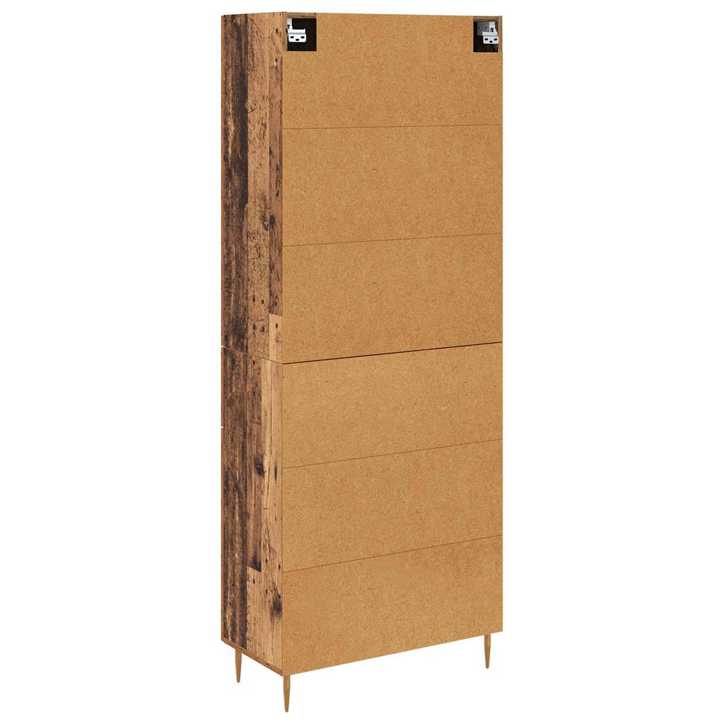 Wall Mounted Highboard Reclaimed Wood Look 69.5 x 34 x 180 cm Engineered Wood