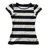 T-shirt w paski Y2K, dopasowany, w stylu amerykańskim, z okrągłym dekoltem