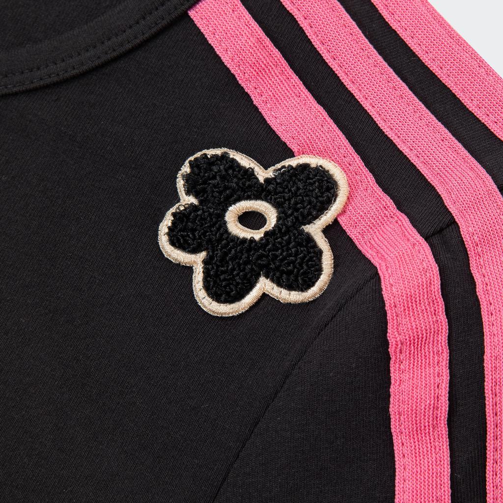 Adidas Alphabet Stripe Print Long Sleeve Sports T-Shirt Women Tops Black IX5644