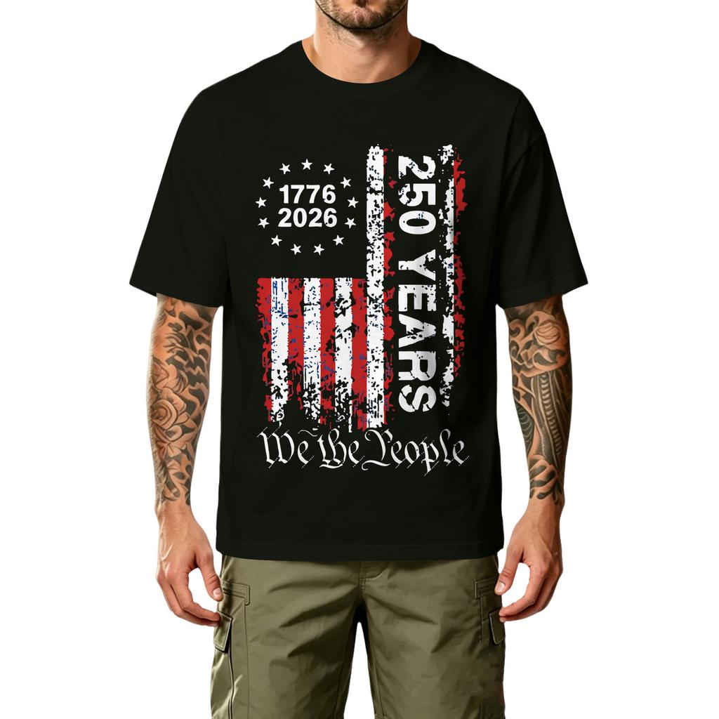 Men's Casual Printed T-Shirt Short Sleeve Crew Neck Relaxed Fit Cotton Blend Comfortable Lightweight Top for Outdoor Sports and Daily Wear