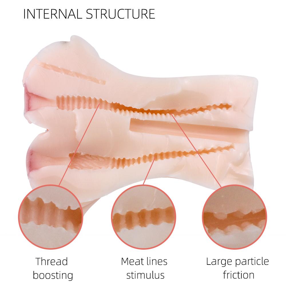 Small Shuangfei Sisters Flower Dual Channel 3D realistický vaginální mužský masturbátor Umělá kapesní kočička pro muže sexuální hračky