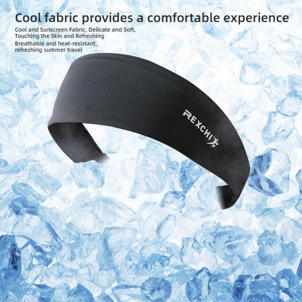 Sports Headband Sweatband Men's Ice Silk Breathable Basketball Running Outdoor Cycling Hair Fit D8E3