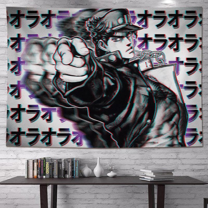 

New Anime Jotaro Printed Tapestry Wall Hanging Home Decor For Bedroom Dorm Living Room 74x94cm(29x37in)