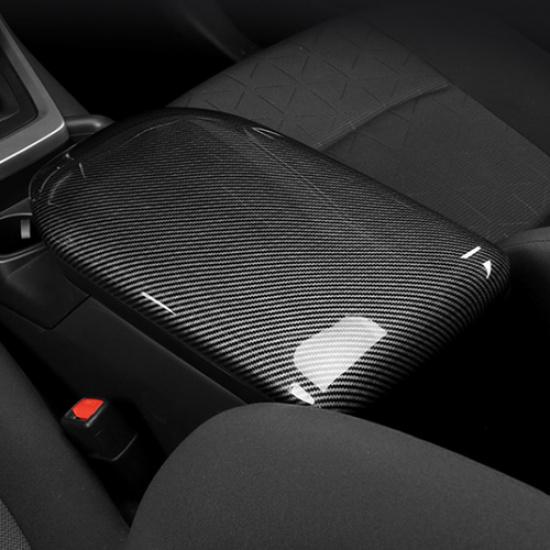 Carbon Fiber Central Armrest Storage Box Cover For Toyota RAV4 -