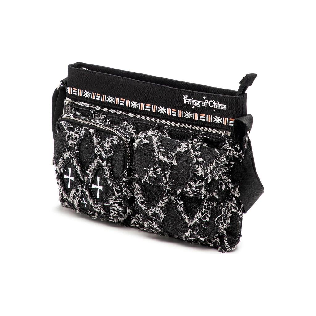 Li Ning Cotton Shoulder Bag, Crossbody Bag Unisex Black ABDT249-1