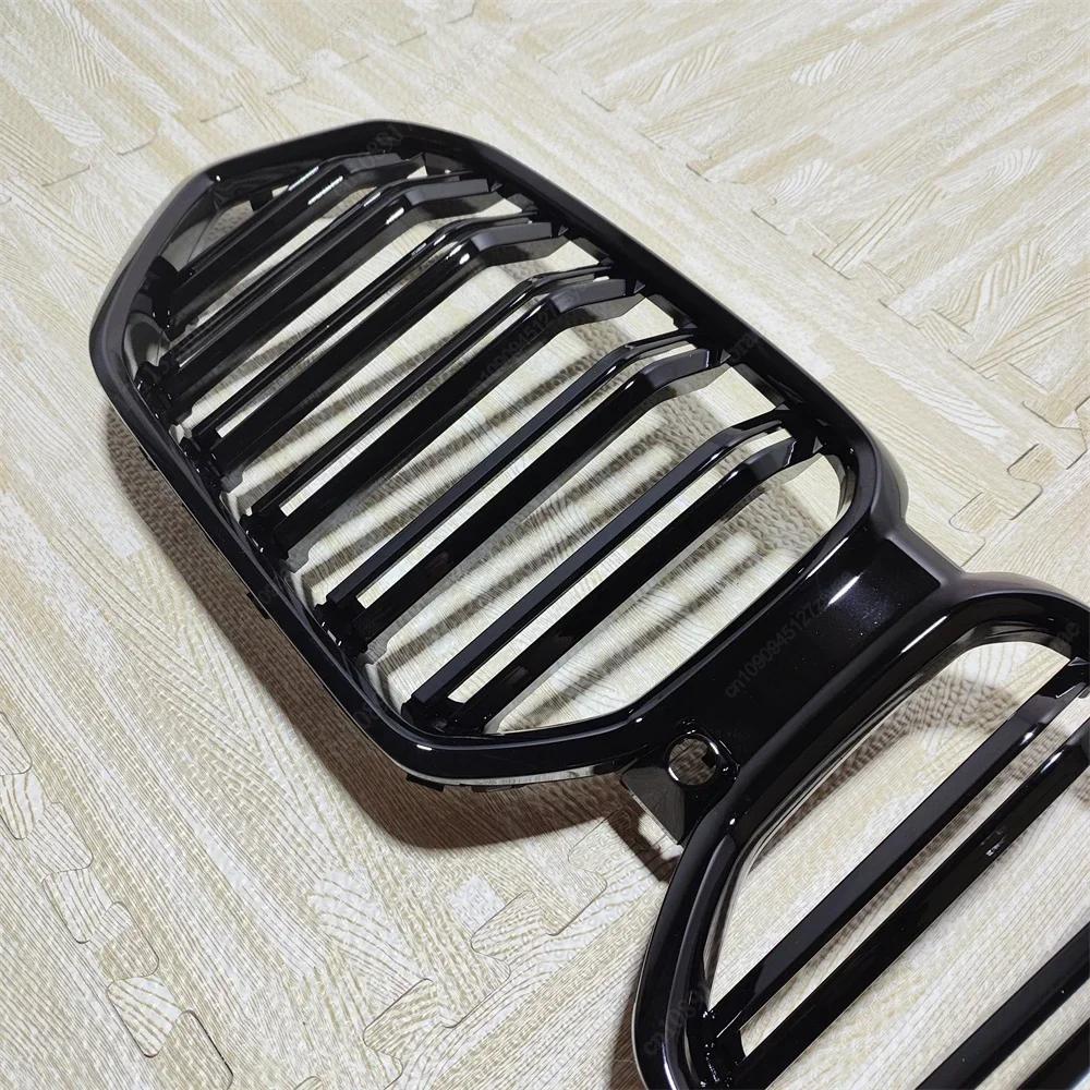 Car Front Bumper Grill For BMW X6 G06 M50i M50d X6M F96 2019-2023 Double Slat Front Kidney Grille Bodykits Tuning Gloss Black