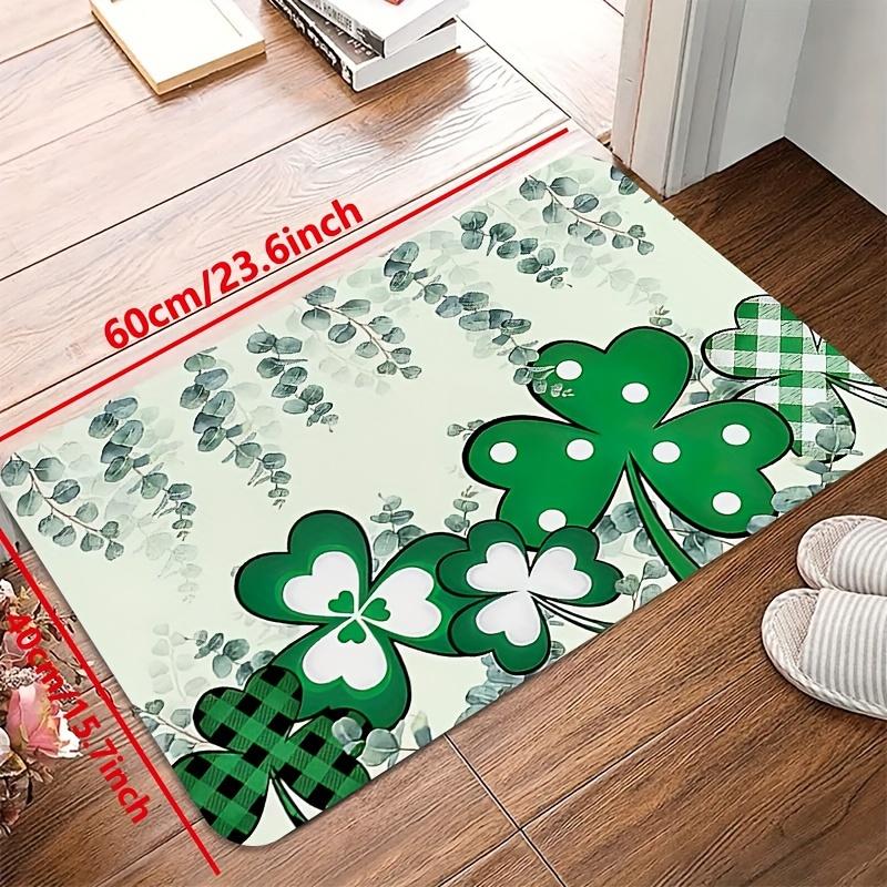 1Pcs Anti Fatigue Kitchen Rugs, Shamrock Print Waterproof Non-Slip Thick Cushioned Kitchen Mat Heavy Duty Comfort Standing Mat for Kitchen