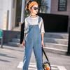 Spring Autumn Fashionable Kids Denim Overalls Modern Styles High Waisted Pants Jean Children Loose Casual Denim Overalls