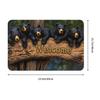 Bears Welcome Sign And Rustic Wood Design Doormat Anti-Slip Entrance Bathroom Kitchen Door Floor Mat  Garage Rug Carpet Footpad