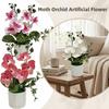 Multicolor Butterfly Orchid Artificial Flower Plastic Fake Plant Flower Potted  Desktop Oranemnt
