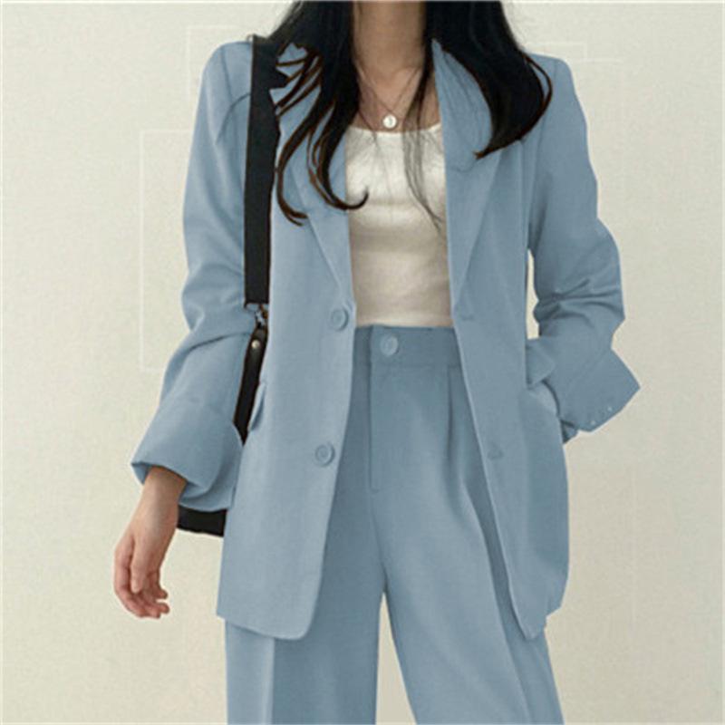 Fall Fashion Long Sleeve Blazer Mujer Pant Sets Blazers Women Casual Womens Two Piece Outfit Set Suits Outwear